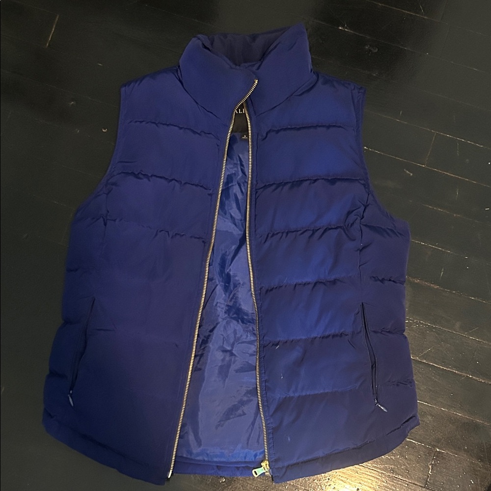 Talbots Women's Quilted Puffer Vest in Royal Blue